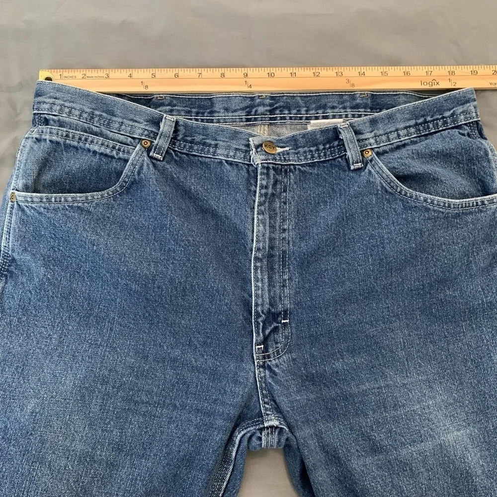 Key Carpenter Jeans Mens 38x36 Blue Medium Wash Relaxed Straight Denim Pants